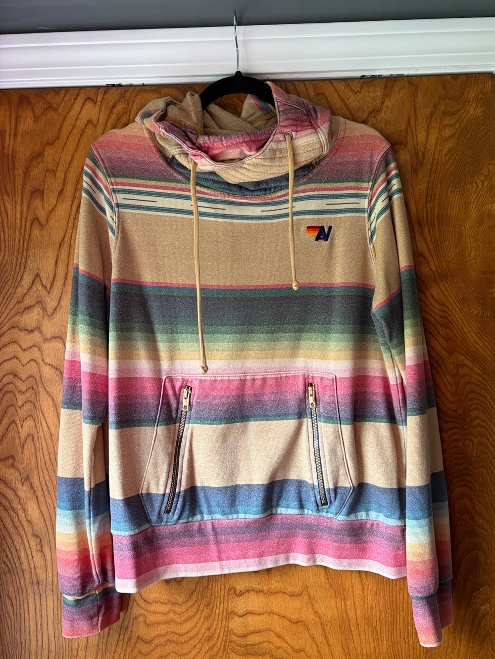 Aviator Nation Ninja Hoodie Sweatshirt Serape Size Medium EUC